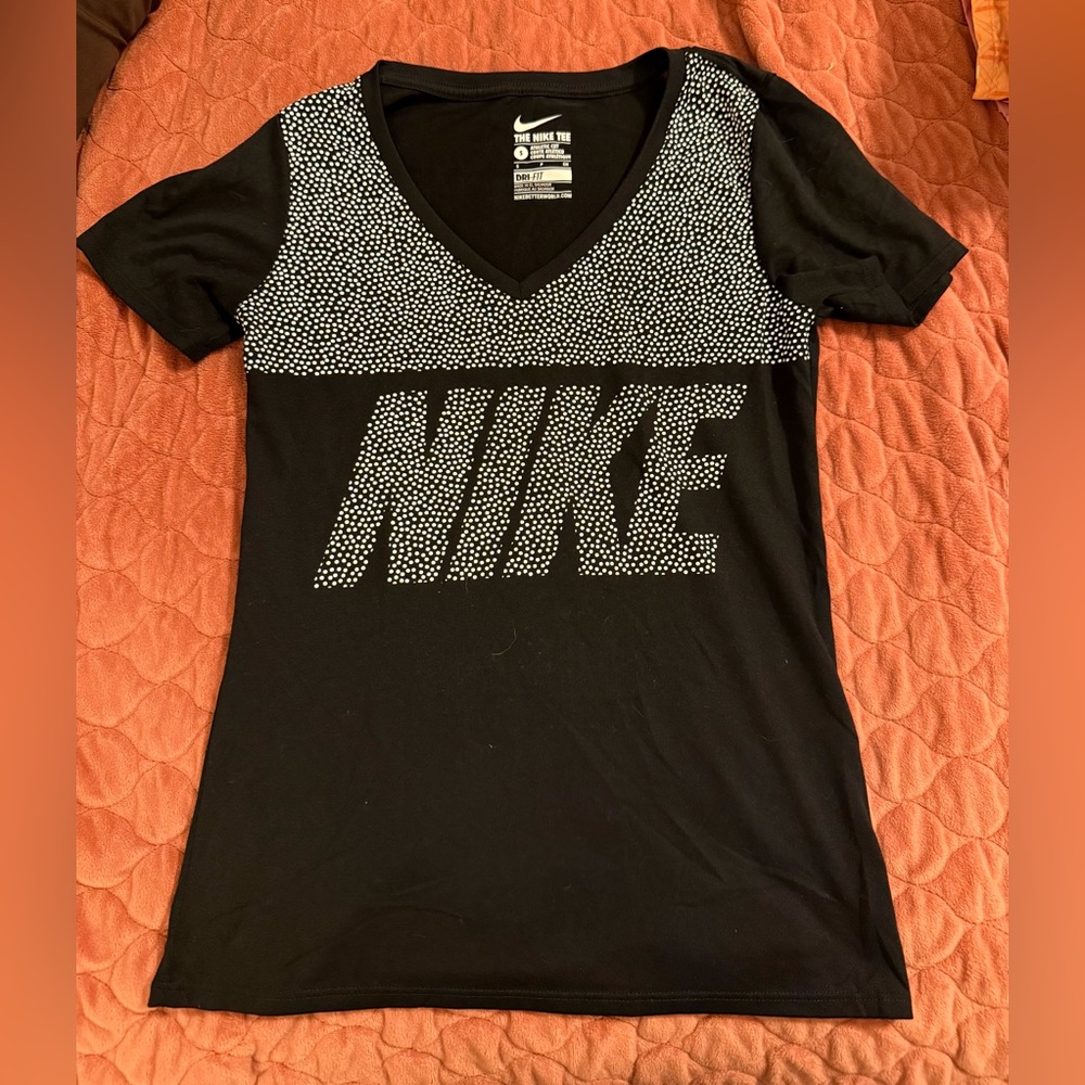 Nike Dri-FIT Black Tee with White Dots